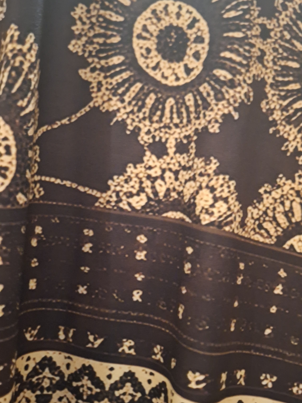 Plus Size Black Maxi Dress with Gold Medallion Print - Picture 9 of 9